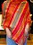 Pashmina de Viscose - Vermelho, Azul e Laranja - Imagem 1