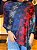 Pashmina de Viscose - Azul e Vermelho - Imagem 1