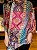 Pashmina de Viscose - Estampada - Dupla Face - Roxo, Rosa, Verde e Preto - Imagem 1