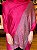 Pashmina de Viscose - Estampada - Pink, Roxo e Laranja - Imagem 1