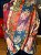 Pashmina de Viscose - Estampada - Dupla Face - Roxo, Laranja, Azul e Vermelho - Imagem 1