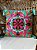 Capa de Almofada Bordada Tassel 45x45 Turquesa - Imagem 1