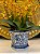 Cachepot em Ceramica - Azul e Branco - 20,5CM - Imagem 1