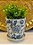 Cachepot em Ceramica - Azul e Verde - 15,5CM - Imagem 1