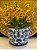 Cachepot em Ceramica - Azul e Branco - 25,5CM - Imagem 1