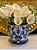 Cachepot em Ceramica - Azul e Branco - 20,5CM - Imagem 1
