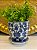 Cachepot em Ceramica - Azul e Branco - 15,5CM - Imagem 1