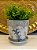 Cachepot em Ceramica - Azul Claro e Marrom - 15,5CM - Imagem 1