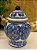 Potiche - Branco, Azul - Ceramica - 20,5cm - Imagem 1