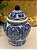 Potiche - Branco, Azul - Ceramica - 20,5cm - Imagem 2