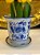 Cachepot em Ceramica - Flor - Azul e Branco - 11,5CM - Imagem 4