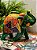 Elefante Decorativo - Madeira - Pintado a Mão - Verde e Colorido - G - Imagem 2