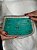 Bolsa Clutch em Metal - Turquesa e Prata - Com Alça - Imagem 2