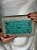 Bolsa Clutch em Metal - Turquesa e Prata - Com Alça - Imagem 2