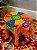 Banqueta - Elefante - Madeira - Pintado à Mão - Laranja e Colorido - Pequeno - Imagem 2