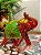 Elefante - Madeira - Pintado à mão - Vermelho e Colorido - 16CM - Imagem 1