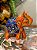 Elefante - Madeira - Pintado à mão - Laranja e Colorido - 11CM - Imagem 1