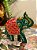 Elefante - Madeira - Pintado à mão - Verde e Colorido - 11CM - Imagem 1