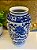 Vaso Cerâmica Azul e Branco 30CM - Imagem 2