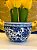 Cachepot em Ceramica - Azul e Branco - 13CM - Imagem 2