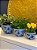 Cachepot em Ceramica - Azul e Branco - 13CM - Imagem 3