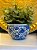 Cachepot em Ceramica - Azul e Branco - 20CM - Imagem 1