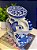 Elefante Decorativo - Cerâmica - Azul e Branco - G - Imagem 2