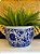 Cachepot em Cerâmica - Azul e Branco - 30CM - Imagem 1