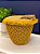 Cesto com Tampa - Fibra Natural - Amarelo - 20CM - Imagem 1
