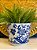 Cachepot em Ceramica - Azul e Branco - 25,5CM - Imagem 1