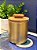 Pote - Aluminio e Madeira - Dourado e Marrom - M - Imagem 1