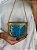 Mini Bolsa Clutch em Metal - Dourado e Azul - Com Alça - Imagem 2