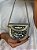 Mini Bolsa Clutch em Metal - Madrepérola e Prata - Com Alça - Imagem 1