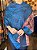 Pashmina de Viscose - Estampada - Azul e Vermelho - Imagem 1