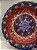 Prato de Parede - Decorativo - Turquia - Cerâmica - Alto Relevo - Azul e Vermelho - Grande - Imagem 2