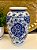 Vaso Cerâmica Azul e Branco 30CM - Imagem 3