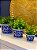 Cachepot em Ceramica - Azul e Branco - 10CM - Imagem 2