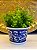 Cachepot em Ceramica - Azul e Branco - 15,5CM - Imagem 1