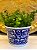 Cachepot em Ceramica - Azul e Branco - 21CM - Imagem 1