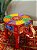 Banqueta - Elefante - Madeira - Pintado à mão - Vermelho e Colorido - GG - Imagem 2