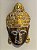 Cabeça Buda Esculpido - Madeira - Pintado à mão - Marrom e Dourado - Imagem 1