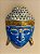 Cabeça Buda Esculpido - Madeira - Pintado à mão - Azul e Dourado - Imagem 1