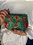 Bolsa Clutch em Metal  - Turquesa, Dourado e Vermelho - Com Alça - Imagem 1