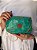 Bolsa Clutch em Metal  - Turquesa, Dourado e Vermelho - Com Alça - Imagem 2