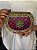 Bolsa Clutch em Metal - Turquesa, Vermelho, Roxo e Dourado - Com Alça - Imagem 2