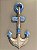 Escultura Âncora - Decorativa - Madeira - Azul e Marrom - Imagem 1