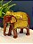 Elefante - Madeira - Pintado à mão - Marrom e Dourado - 25CM - Imagem 1