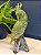 Escultura Cacatua - Decorativa - Cerâmica - Verde, Azul e Marrom - Imagem 1