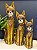 Escultura Gato - Decorativo - Madeira - Marrom e Dourado - 49,5CM - Imagem 2
