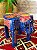 Banqueta - Elefante - Madeira - Pintado à mão - Azul e Colorido - 21cm - Imagem 1